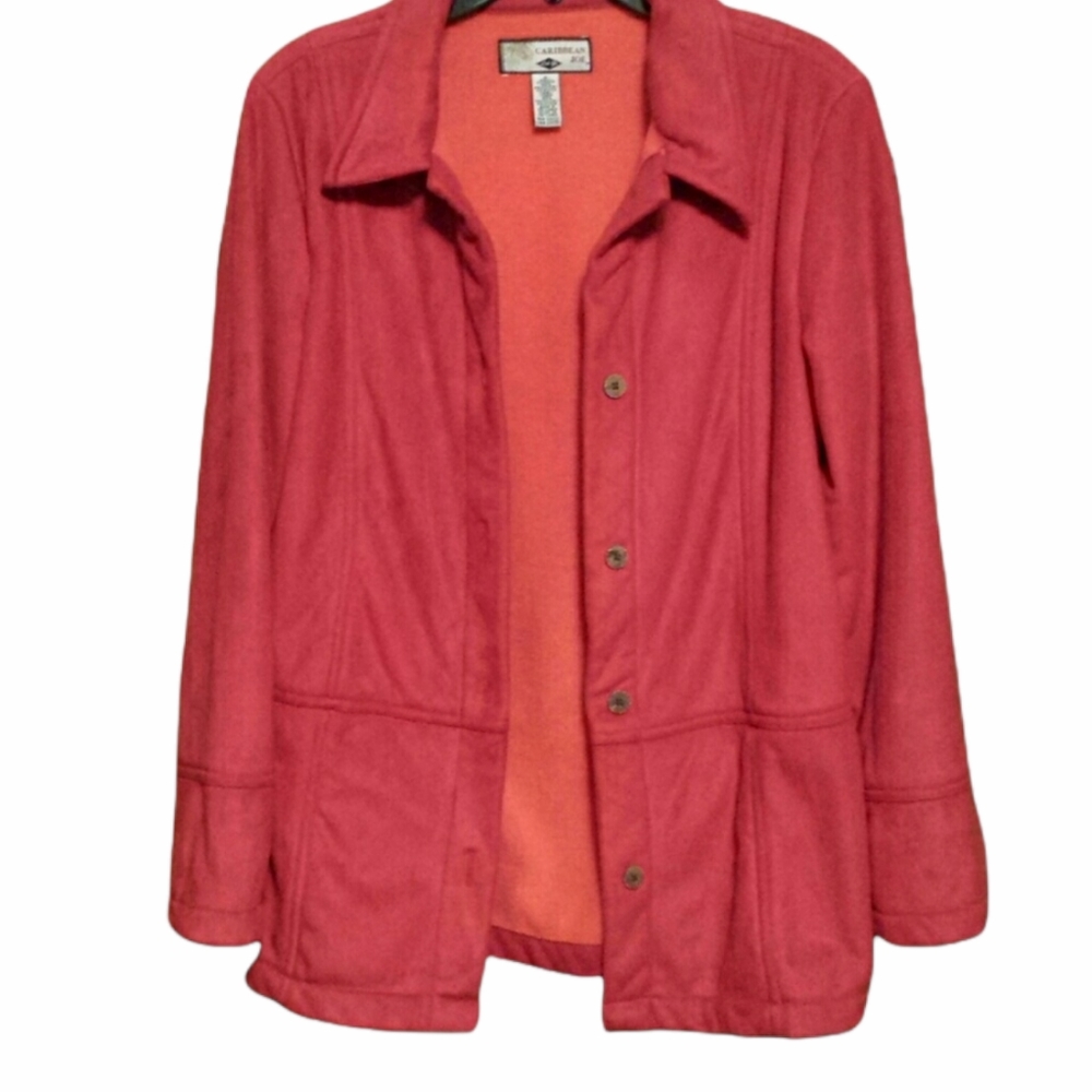 Orange Caribbean Joe Jacket Snap Closure sz Medium